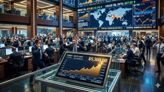 L'or franchit les 5 300 $ alors que les investisseurs cherchent un refuge