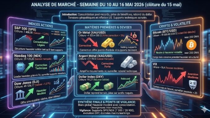 Analyse hebdomadaire des marchés du 16 mai 2026